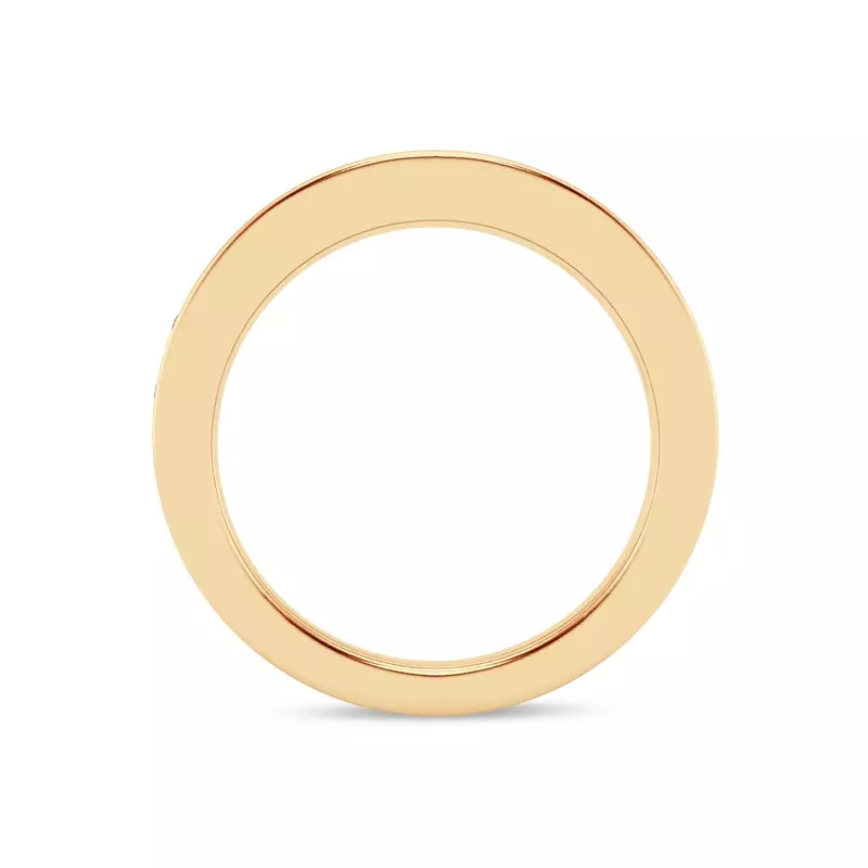 14K Yellow Gold Flush Set Emerald-Cut Lab Diamond Band