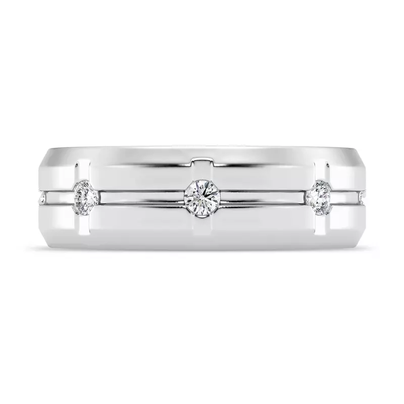 Grooved Lab Diamond Eternity Band (7mm)