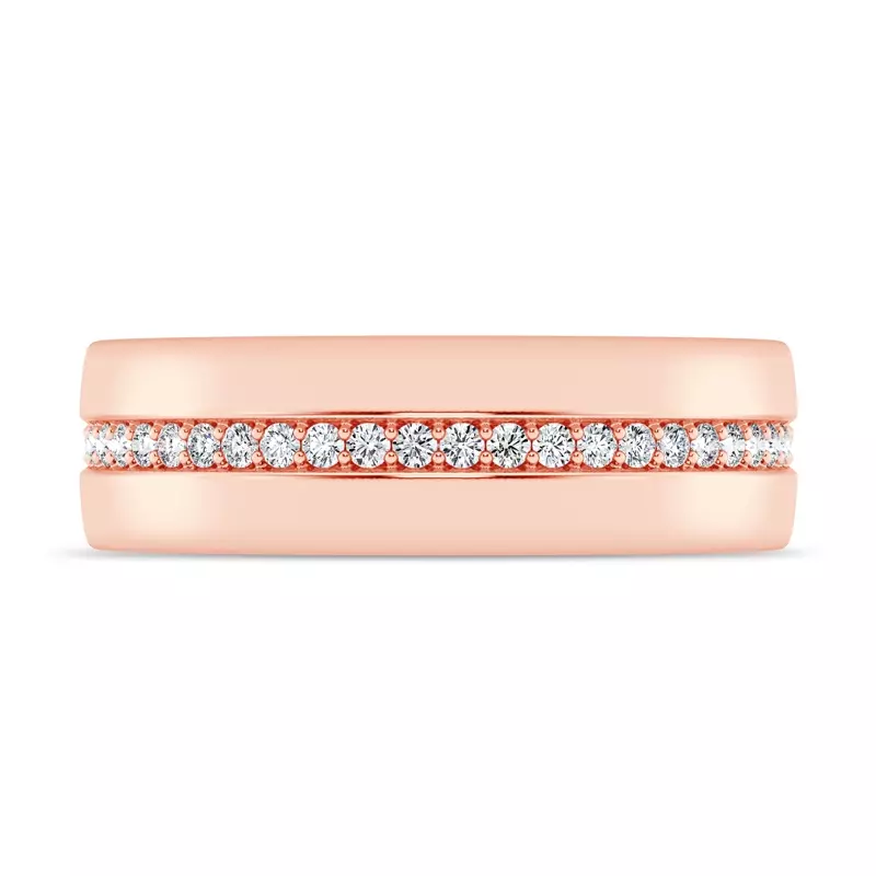 14K Rose Gold Pavé Lab Diamond Eternity Band (6mm)