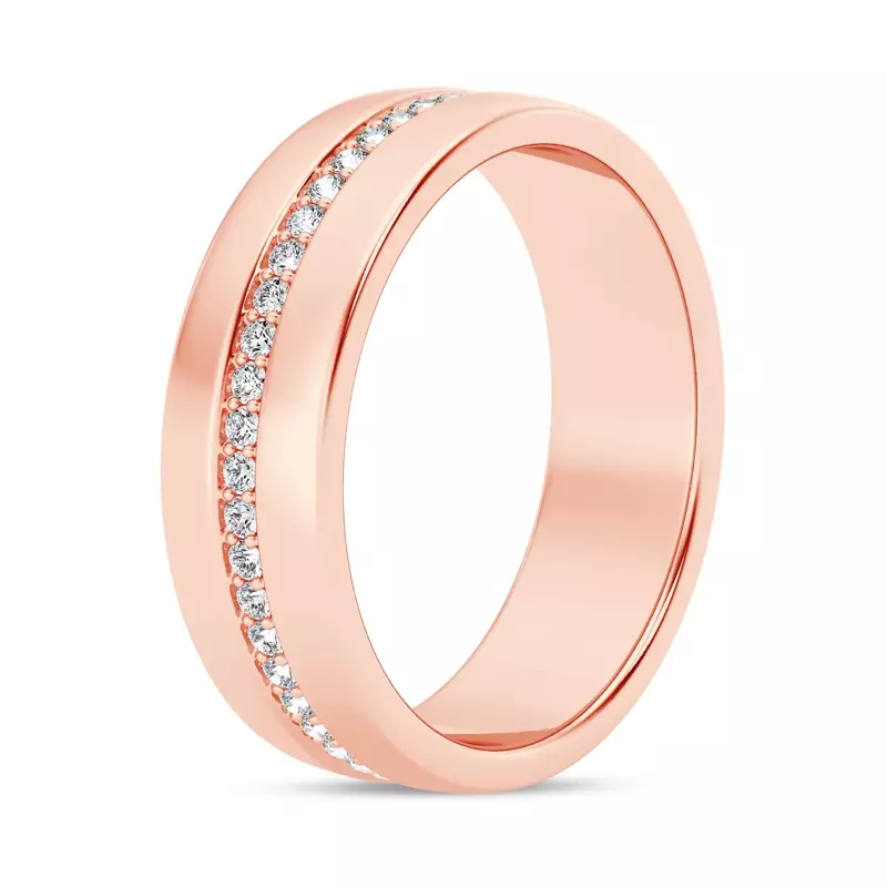 14K Rose Gold Pavé Lab Diamond Eternity Band (6mm)