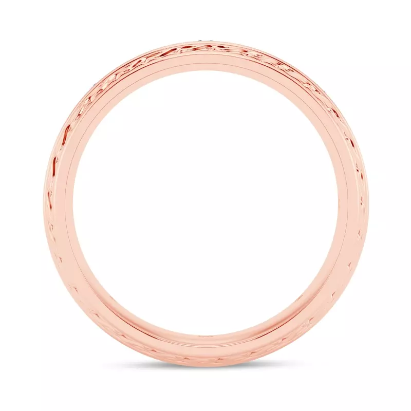 14K Rose Gold Engraved Lab Diamond Beveled Eternity Band (8mm)