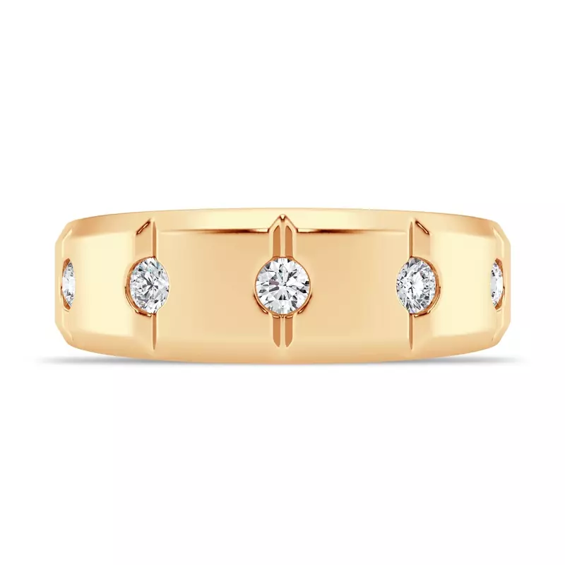 Grooved Tapered Lab Diamond Band (7mm)