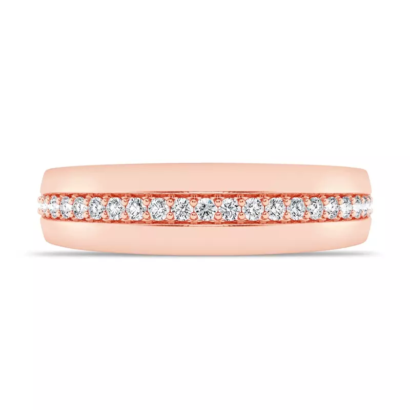 14K Rose Gold Tapered Lab Diamond Band (6mm)