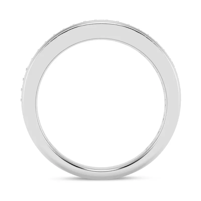 14K White Gold Tapered Lab Diamond Band (6mm)
