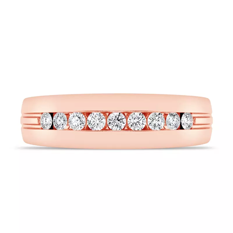 Channel-Set Grooved Lab Diamond Band (6.4mm)