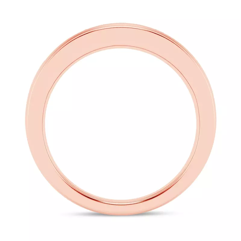 14K Rose Gold Channel-Set Grooved Lab Diamond Band (6.4mm)