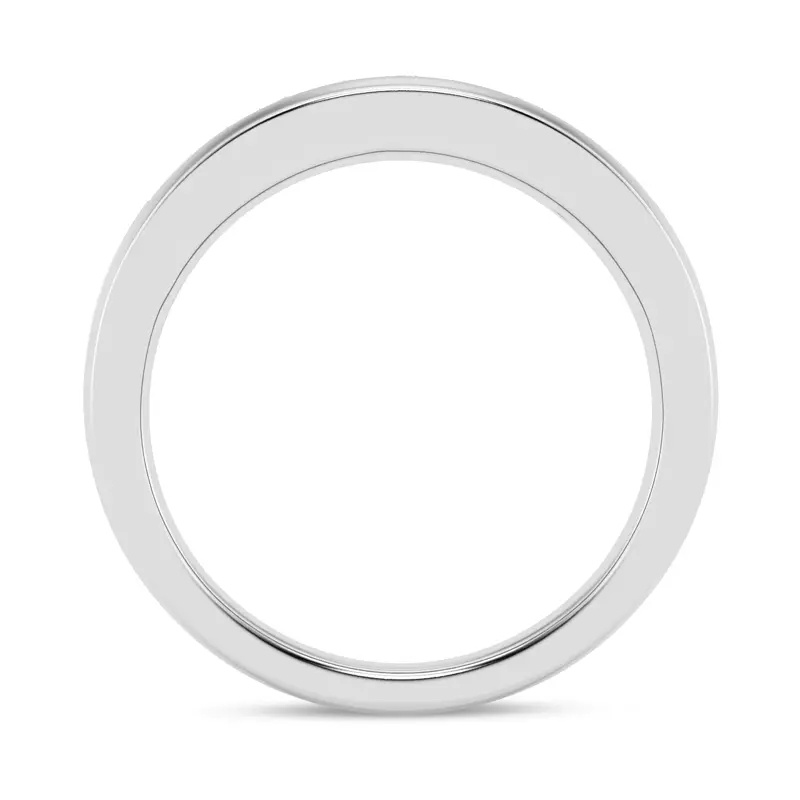 14K White Gold Channel-Set Grooved Lab Diamond Band (6.4mm)
