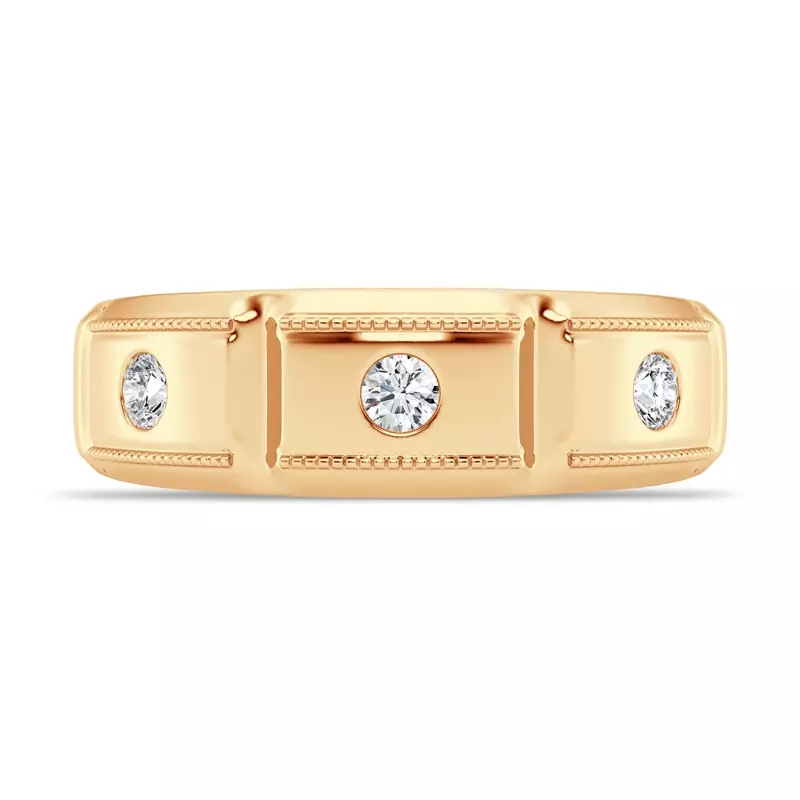 Milgrain Brick Lab Diamond Band (7.00mm)