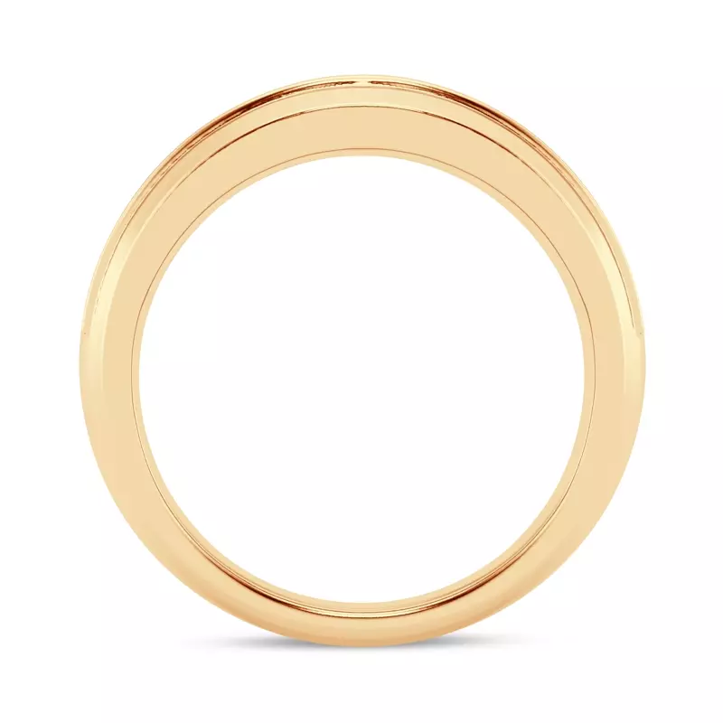 14K Yellow Gold Grooved Channel-Set Lab Diamond Band (7.5mm)