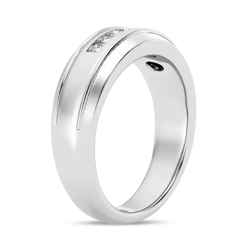 Platinum Grooved Channel-Set Lab Diamond Band (7.5mm)