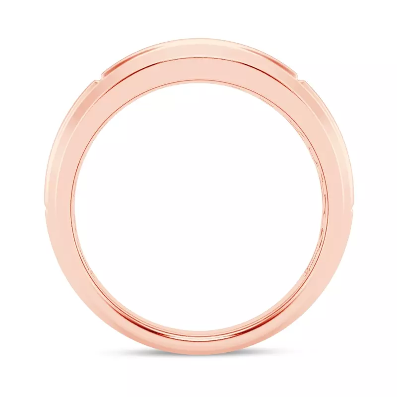 14K Rose Gold Raised Channel-Set Lab Diamond Band (7mm)