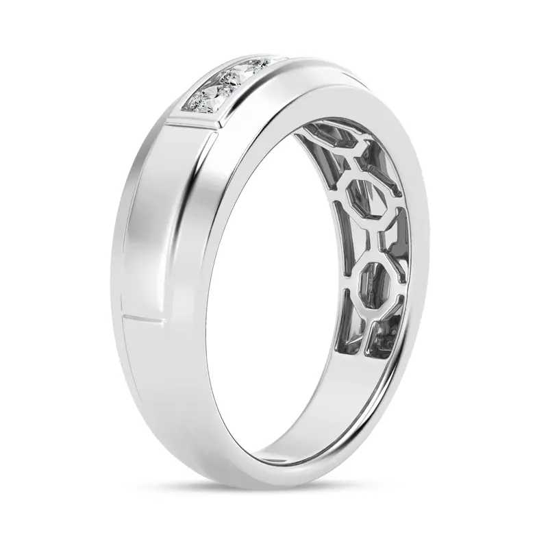 Platinum Raised Channel-Set Lab Diamond Band (7mm)