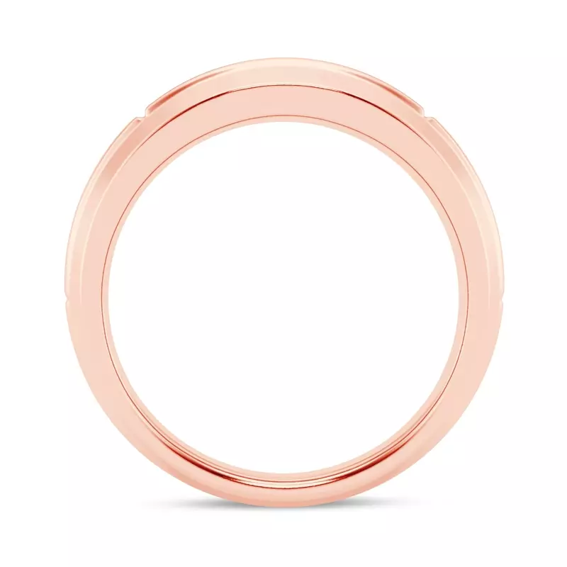14K Rose Gold Raised Channel-Set Princess-Cut Lab Diamond Band (7mm)