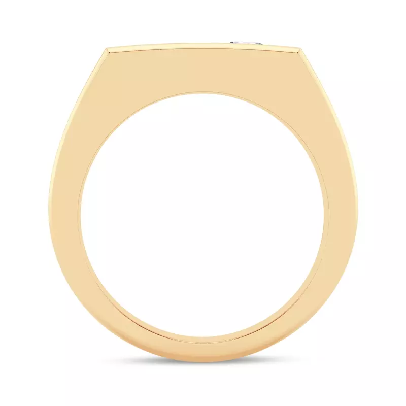 14K Yellow Gold Angled Pavé Lab Diamond Band (7.5mm)