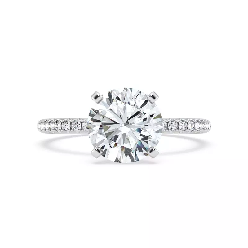 14K White Gold Tradition Hidden Halo Lab Pavé Engagement Ring (1/4ct. tw.)
