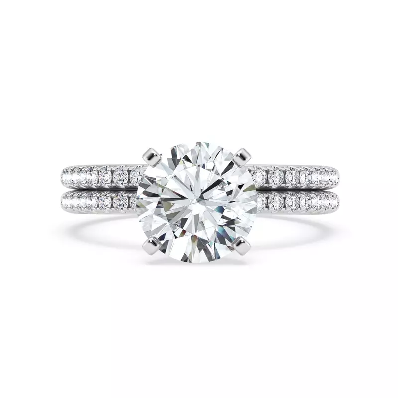 14K White Gold Tradition Hidden Halo Lab Pavé Engagement Ring (1/4ct. tw.)