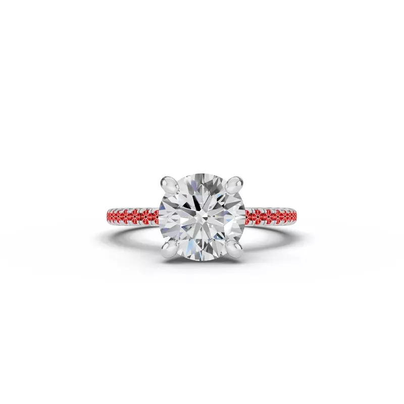 14K White Gold Signature Hearts & Arrows Hidden Halo Pavé Lab Engagement Ring (1/4ct. tw.)