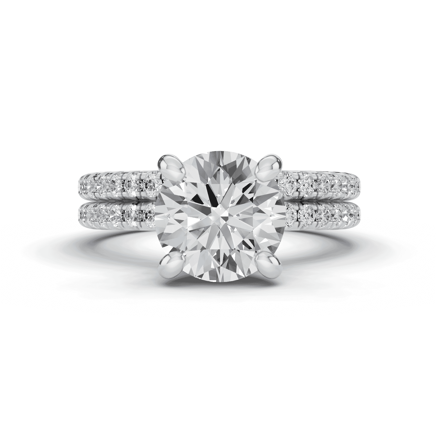 14K White Gold Tradition Hidden Halo Lab Pavé Engagement Ring (.30ct. tw.)