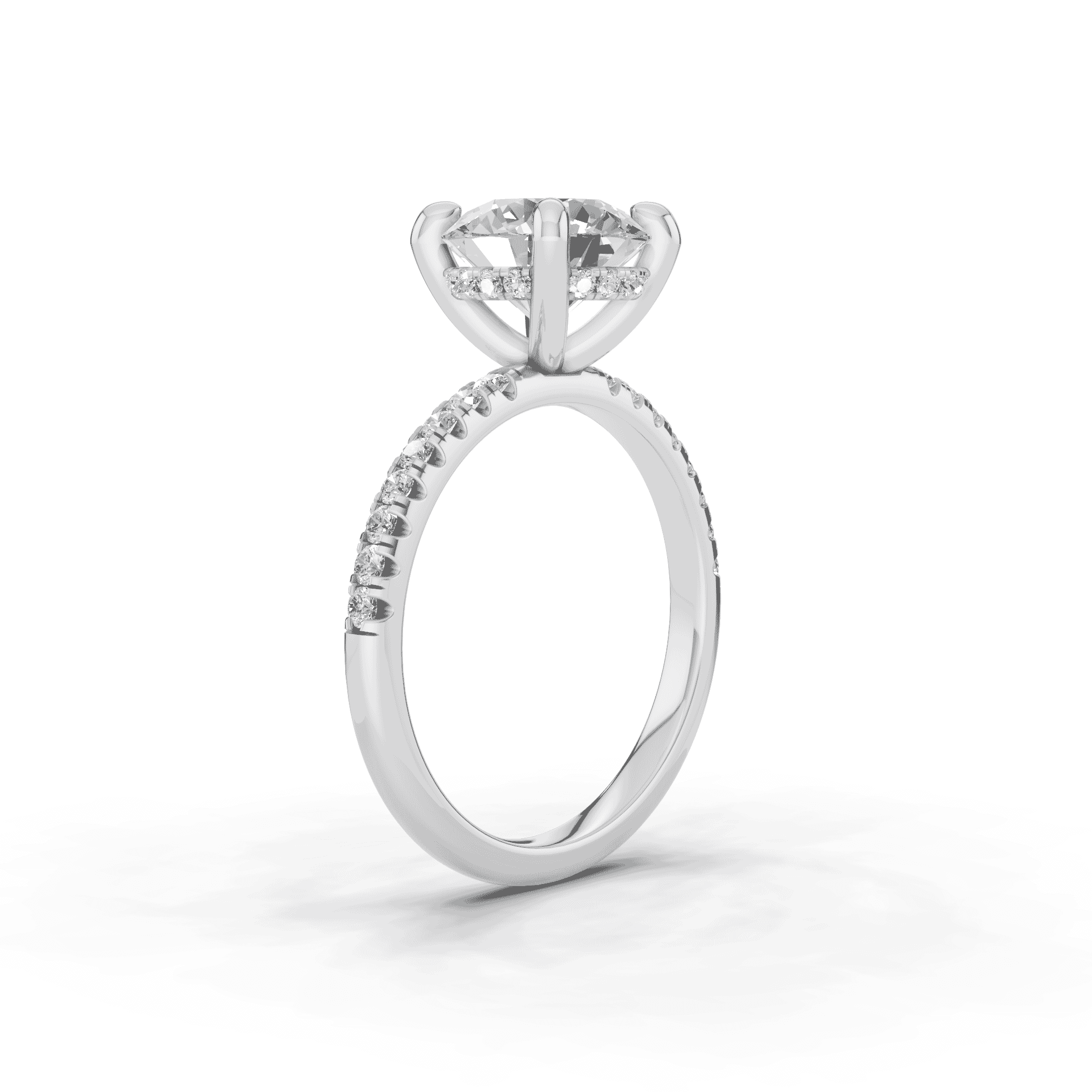 14K White Gold Tradition Hidden Halo Lab Pavé Engagement Ring (.30ct. tw.)