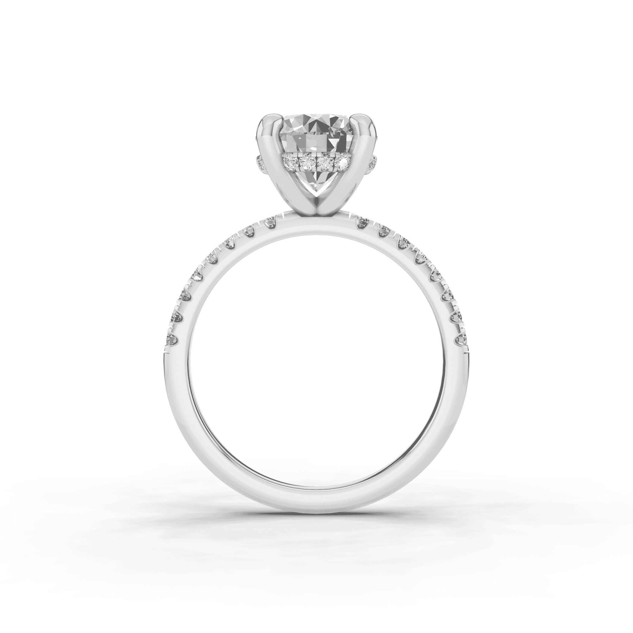 14K White Gold Tradition Hidden Halo Lab Pavé Engagement Ring (.30ct. tw.)