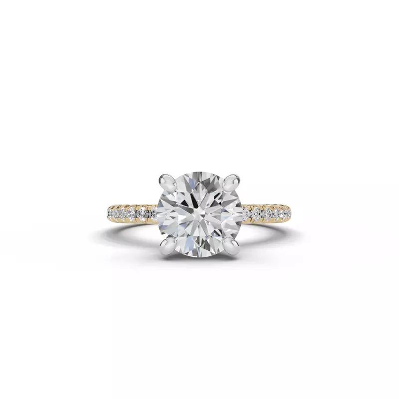 Signature Hearts & Arrows Hidden Halo Pavé Lab Engagement Ring (1/3ct. tw.)