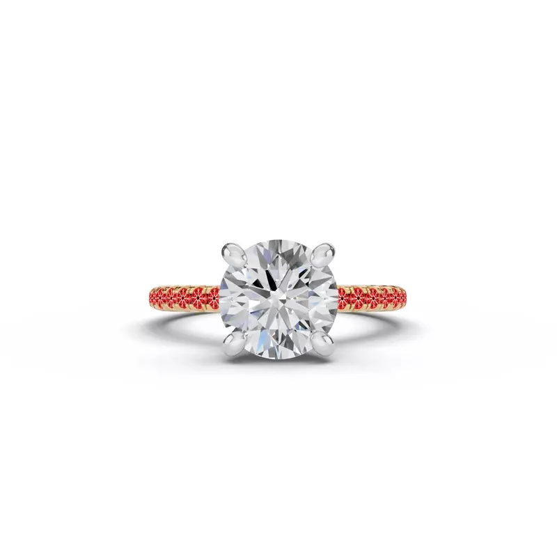14K Yellow Gold Signature Hearts & Arrows Hidden Halo Pavé Lab Engagement Ring (1/3ct. tw.)