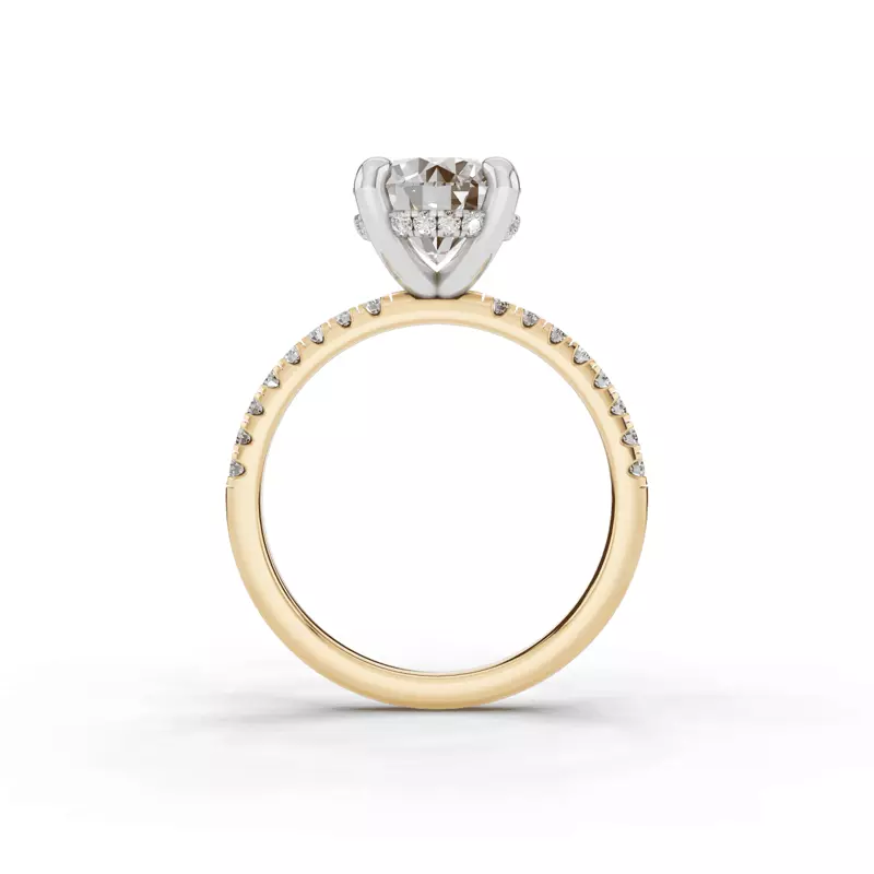 14K Yellow Gold Signature Hearts & Arrows Hidden Halo Pavé Lab Engagement Ring (1/3ct. tw.)