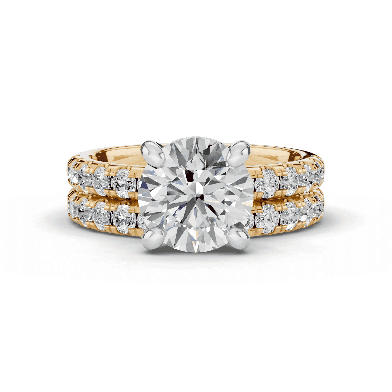 14K Yellow Gold Tradition Hidden Halo Lab Pavé Engagement Ring (.55ct. tw.)