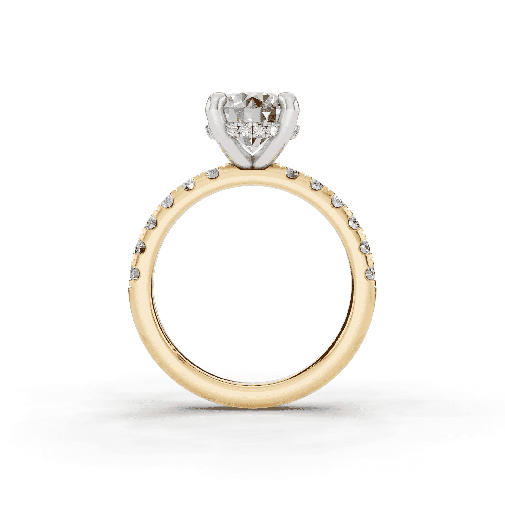 14K Yellow Gold Tradition Hidden Halo Lab Pavé Engagement Ring (.55ct. tw.)