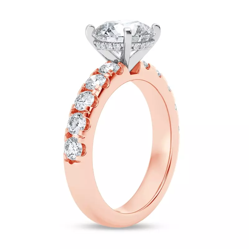 14K Rose Gold Tradition Hidden Halo Lab Pavé Engagement Ring (1.00ct. tw.)