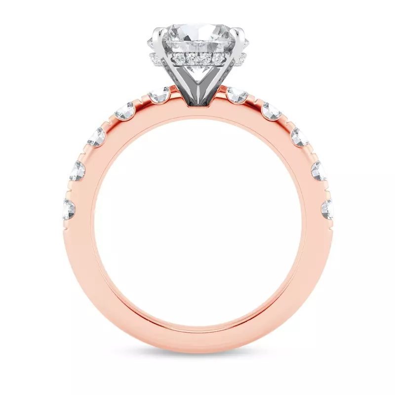 14K Rose Gold Tradition Hidden Halo Lab Pavé Engagement Ring (1.00ct. tw.)