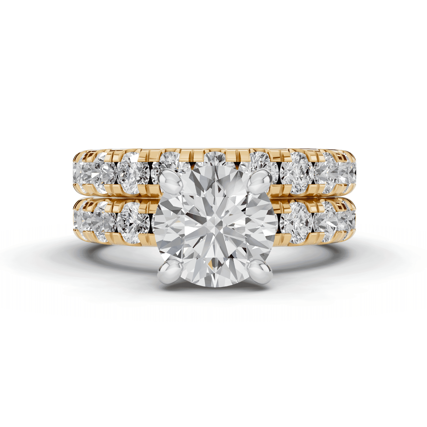 14K Yellow Gold Tradition Hidden Halo Lab Pavé Engagement Ring (1.00ct. tw.)