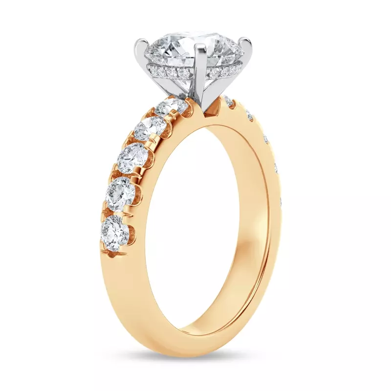 14K Yellow Gold Tradition Hidden Halo Lab Pavé Engagement Ring (1.00ct. tw.)