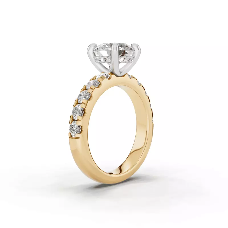 14K Yellow Gold Tradition Hidden Halo Lab Pavé Engagement Ring (1.00ct. tw.)