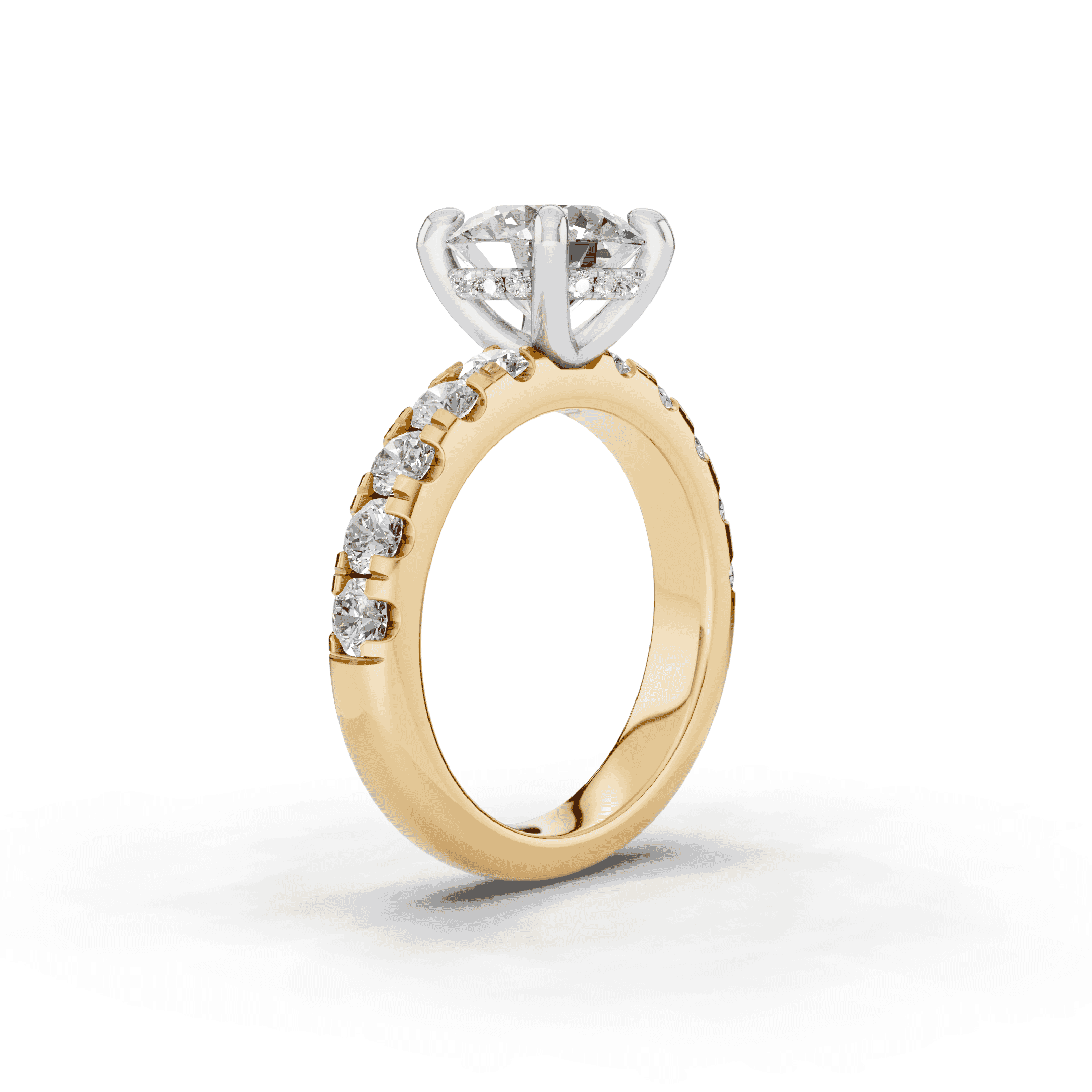 14K Yellow Gold Tradition Hidden Halo Lab Pavé Engagement Ring (1.00ct. tw.)