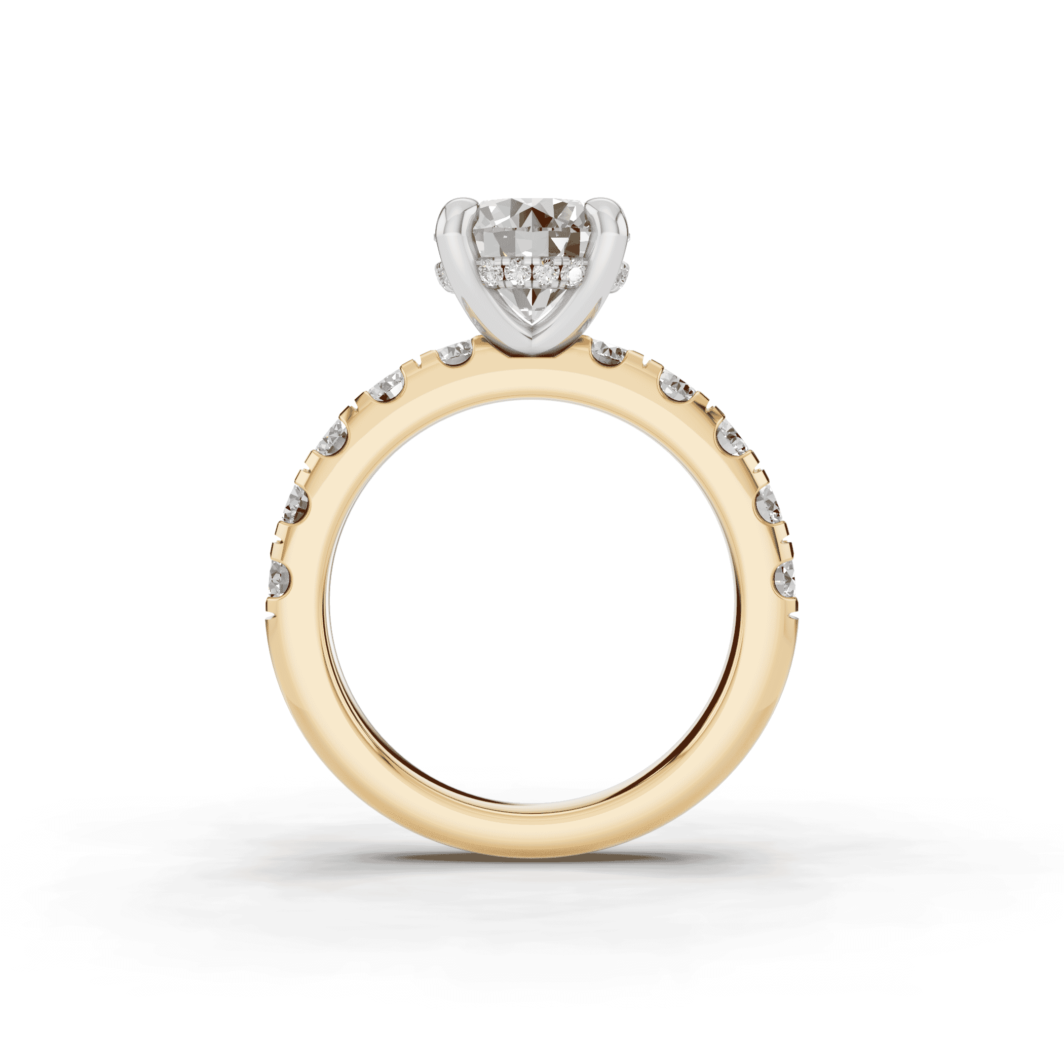 14K Yellow Gold Tradition Hidden Halo Lab Pavé Engagement Ring (1.00ct. tw.)