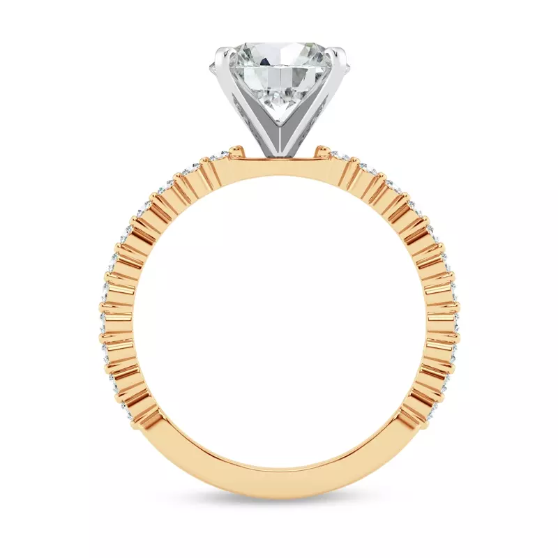 14K Yellow Gold Tradition Pavé Lab Shared Prong Engagement Ring (1/5ct. tw.)