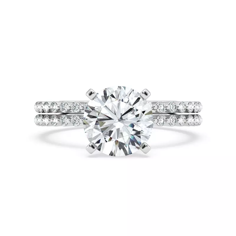 Platinum Tradition Pavé Lab Shared Prong Engagement Ring (1/5ct. tw.)