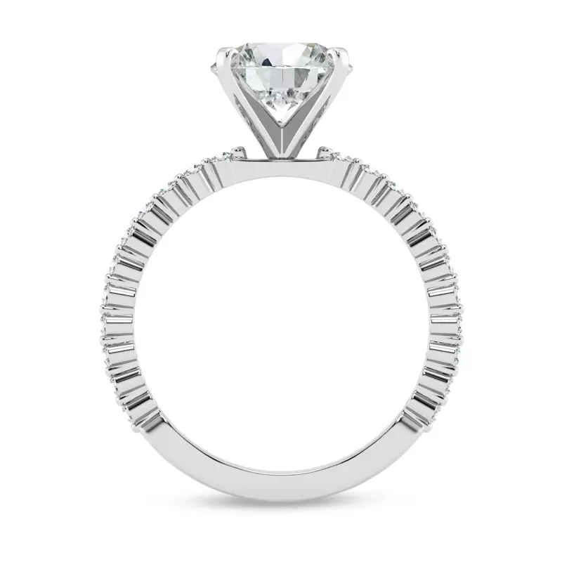 Platinum Tradition Pavé Lab Shared Prong Engagement Ring (1/5ct. tw.)