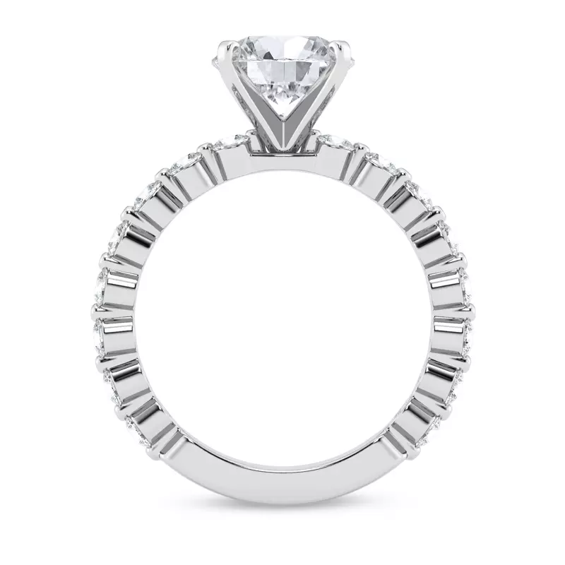 14K White Gold Tradition Pavé Lab Shared Prong Engagement Ring (.70ct. tw.)