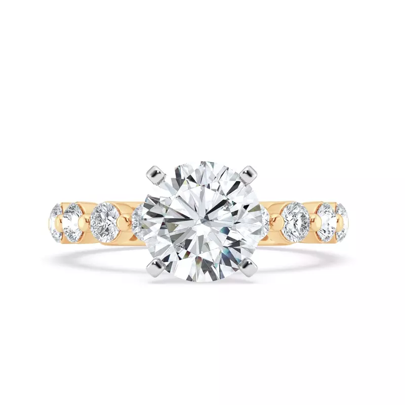 14K Yellow Gold Tradition Pavé Lab Shared Prong Engagement Ring (.95ct. tw.)