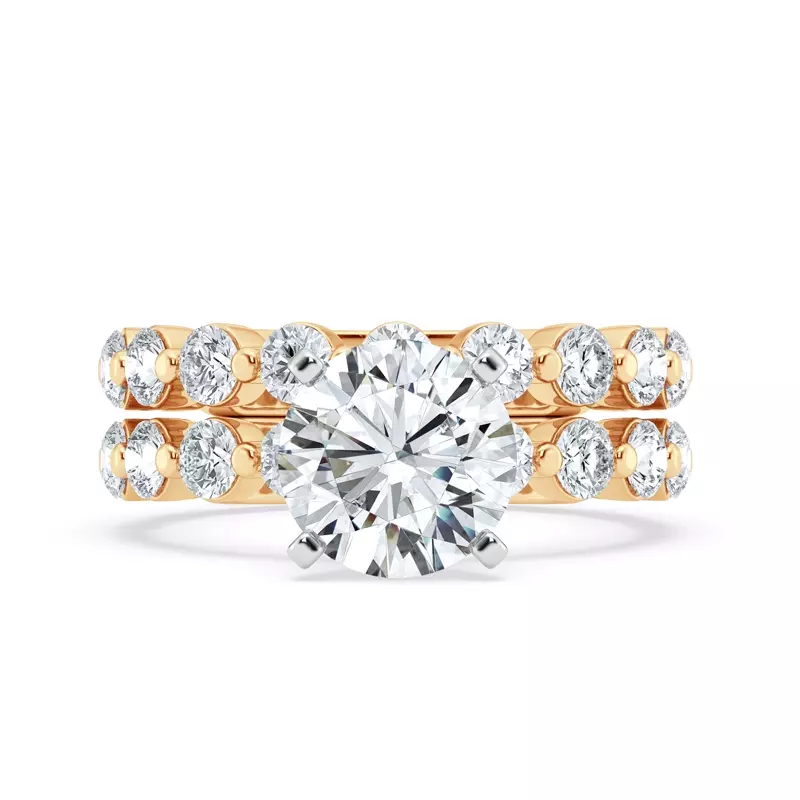 14K Yellow Gold Tradition Pavé Lab Shared Prong Engagement Ring (.95ct. tw.)