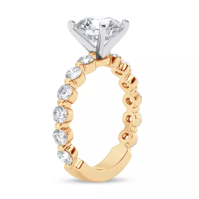 14K Yellow Gold Tradition Pavé Lab Shared Prong Engagement Ring (.95ct. tw.)