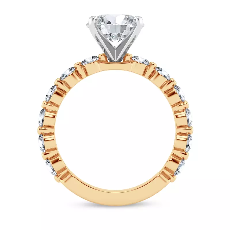 14K Yellow Gold Tradition Pavé Lab Shared Prong Engagement Ring (.95ct. tw.)