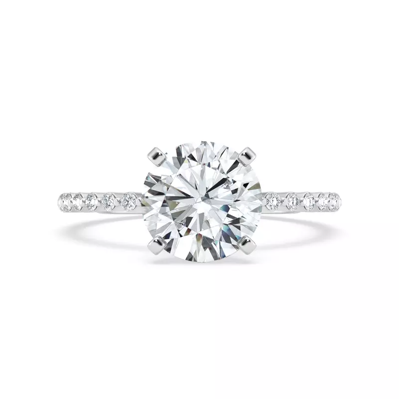 Tradition Pavé Lab Shared Prong Hidden Halo Engagement Ring (.30ct. tw.)