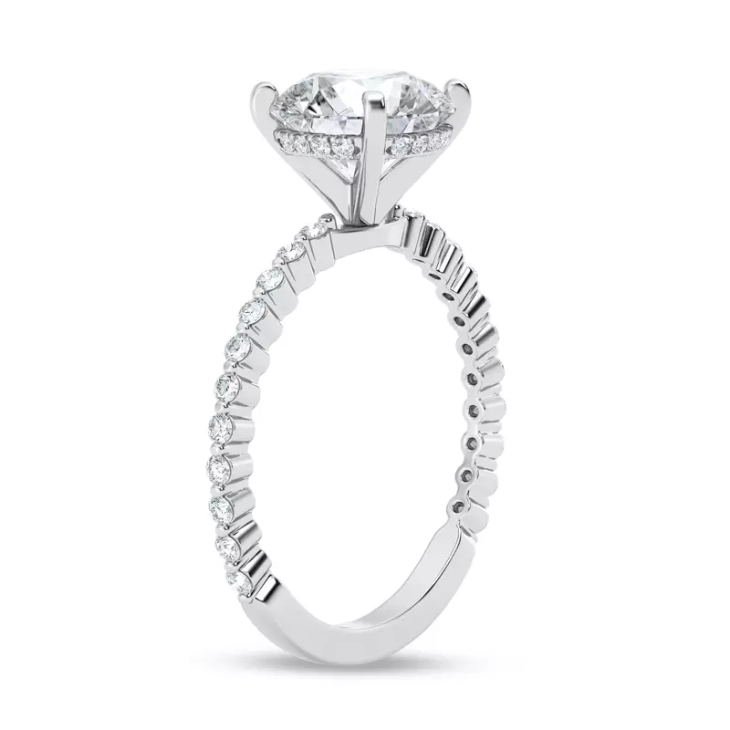 Platinum Tradition Pavé Lab Shared Prong Hidden Halo Engagement Ring (.30ct. tw.)