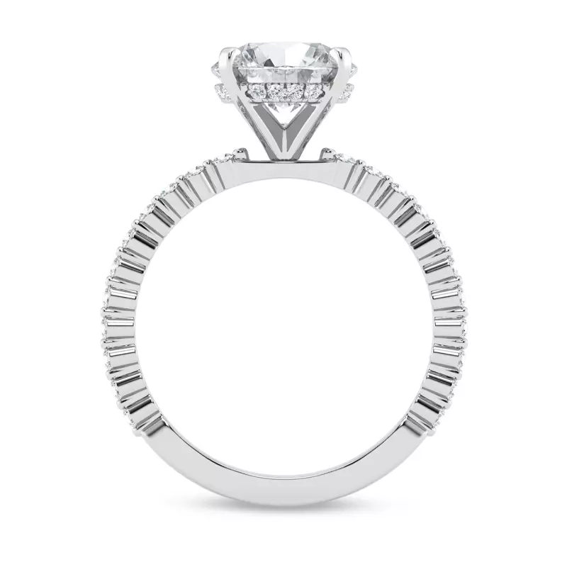 Platinum Tradition Pavé Lab Shared Prong Hidden Halo Engagement Ring (.30ct. tw.)