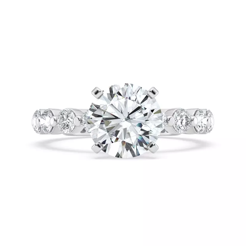 Tradition Pavé Lab Shared Prong Hidden Halo Engagement Ring (1.05ct. tw.)