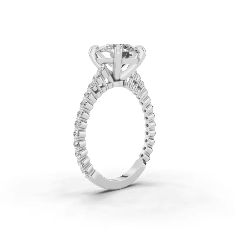 Tradition Shared Prong Pavé Lab Cathedral Engagement Ring (1/4ct. tw.)