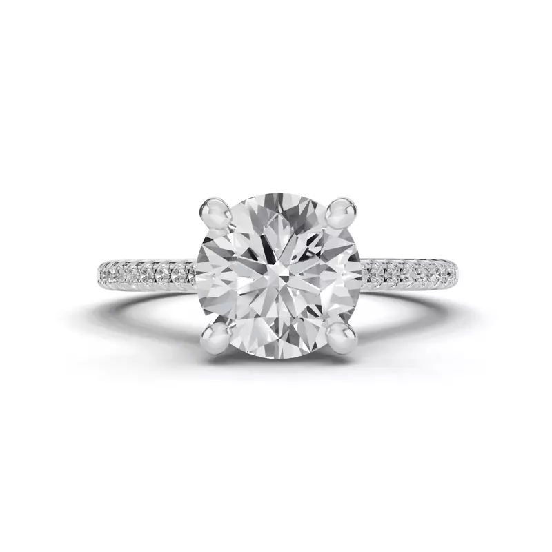Platinum Tradition Pavé Lab Cathedral Engagement Ring (.15ct. tw.)